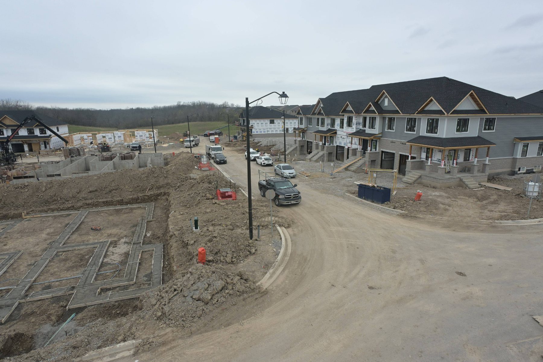 Riverview construction site street view.